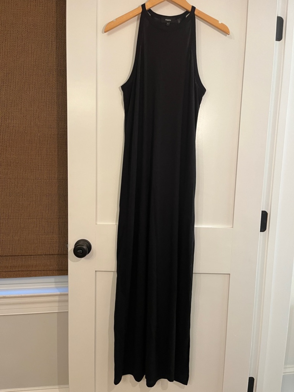 Theory Black Sleeveless High-Neck Maxi Dress